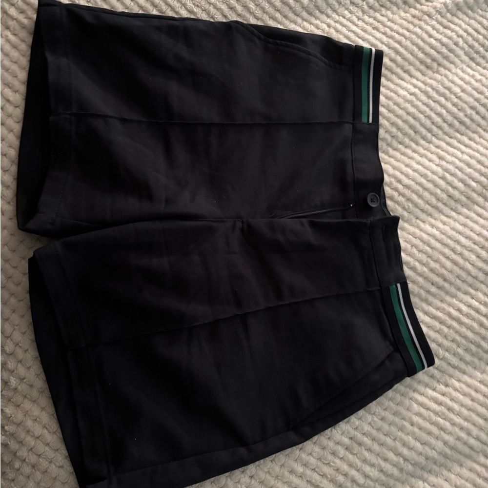 Zara Black Shorts with Green Trim Waistband